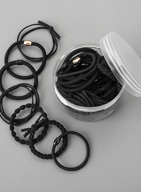 黑色皮筋女扎头高弹力耐用头绳2023新款高端简约发绳绑头发女发圈