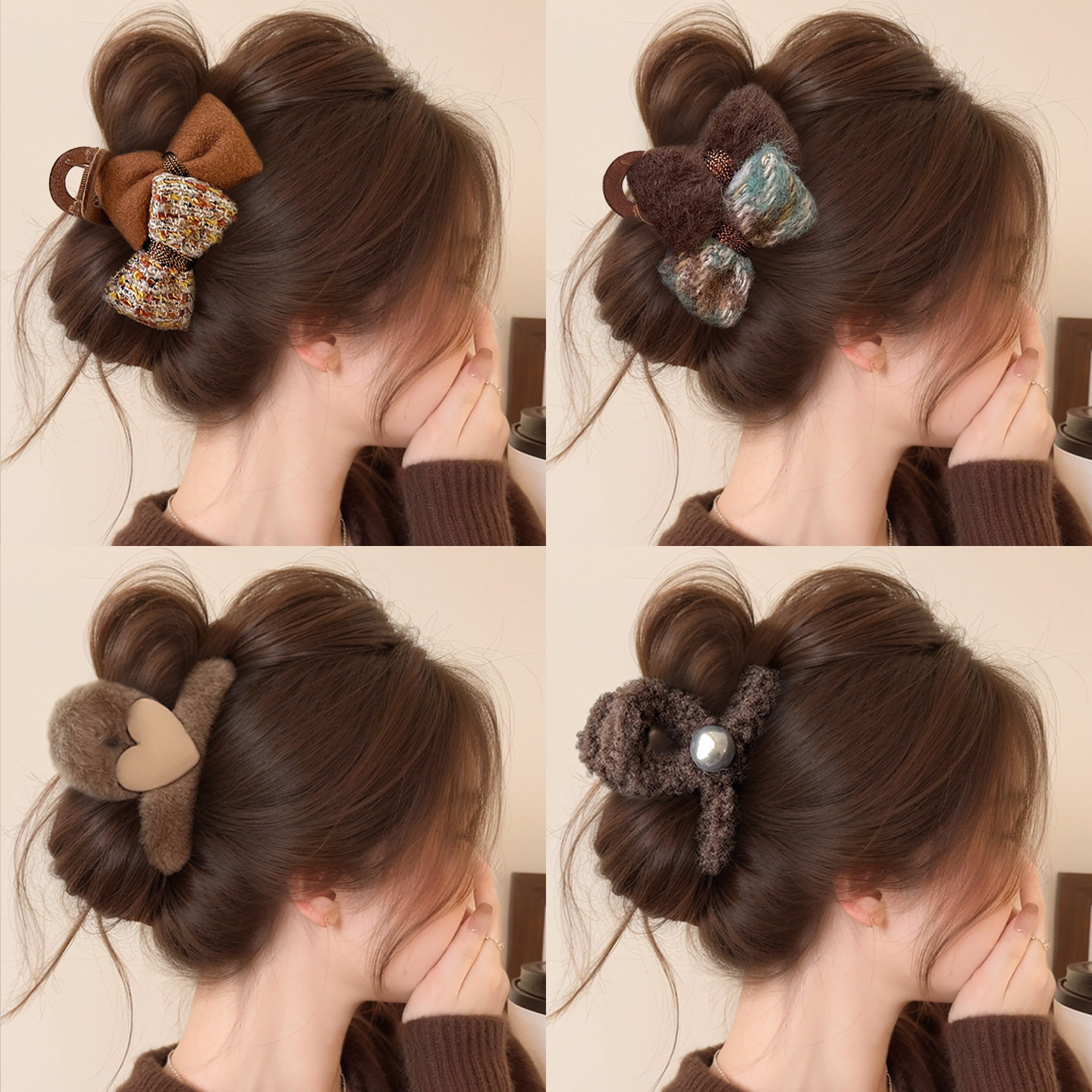 秋冬毛绒抓夹女高级感2025新款发量少发夹后脑勺鲨鱼夹子发卡头饰,饰品/流行首饰/时尚饰品新,发饰,淘宝优惠券,粉丝福利购,淘宝优惠卷