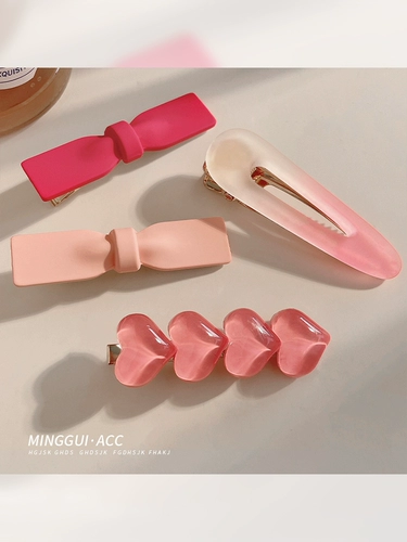 Розовая заколка для волос, милые шпильки для волос, челка, коллекция 2023