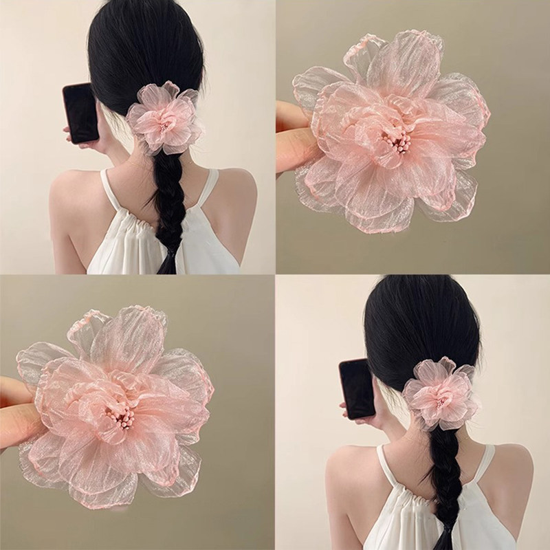 超仙欧根纱网纱花朵发夹边夹侧边刘海夹海边度假风鸭嘴夹发卡头饰,饰品/流行首饰/时尚饰品新,发饰,淘宝优惠券,粉丝福利购,淘宝优惠卷