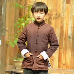 复古亲子装中式棉衣男童加厚冬装上衣棉袄盘扣唐装棉麻单排扣中装