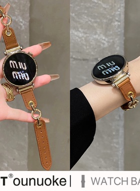 xit适用gt5华为gt4手表表带gt3真皮watch4pro新款曼思特双环扣watch3pro女士皮质41mm智能荣耀高级秋冬