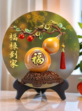 福禄到家摆件财源滚滚相框餐厅办公室桌面客厅玄关酒柜摆件