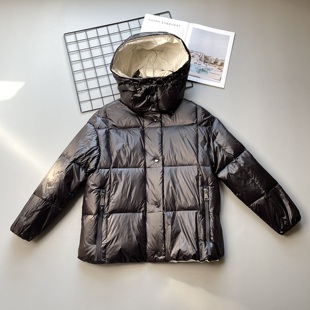 秋冬90白鸭绒时尚 口女士连帽羽绒服女式 百搭保暖羽绒外套 外单