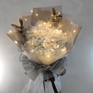 情人节棒棒糖果发光花束 真知棒糖零食成品手捧教师节送老师礼物