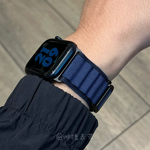 适用苹果手表高山回环iwatch11表带applewatch10黑扣表带s9/8表链
