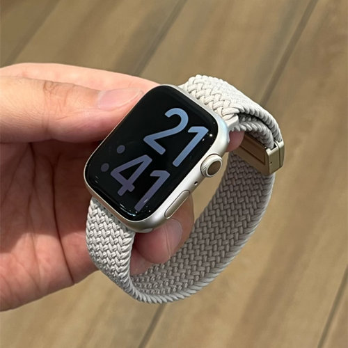 适用iwatch尼龙编织磁吸表带苹果