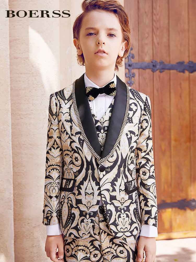 BOERSS children's suit suit boy's dress middle and big children's flower girl suit piano performance suit baby small suit