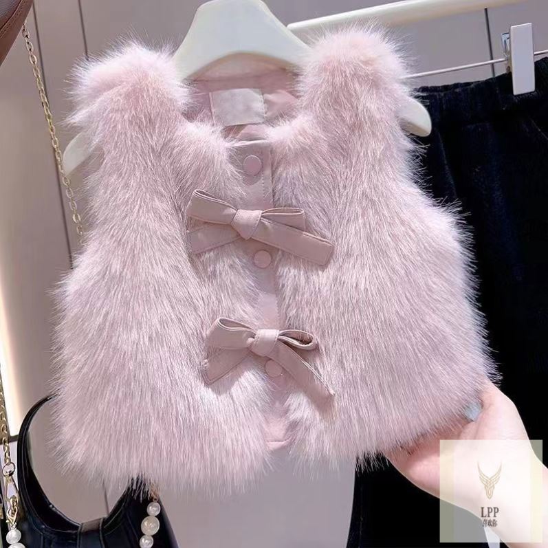 清仓女童仿皮草毛毛马甲2024马甲