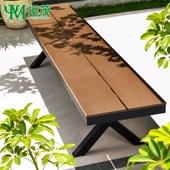 远茂户外庭院塑木长条凳长单椅室外露天花园防水防晒防虫蛀防腐木
