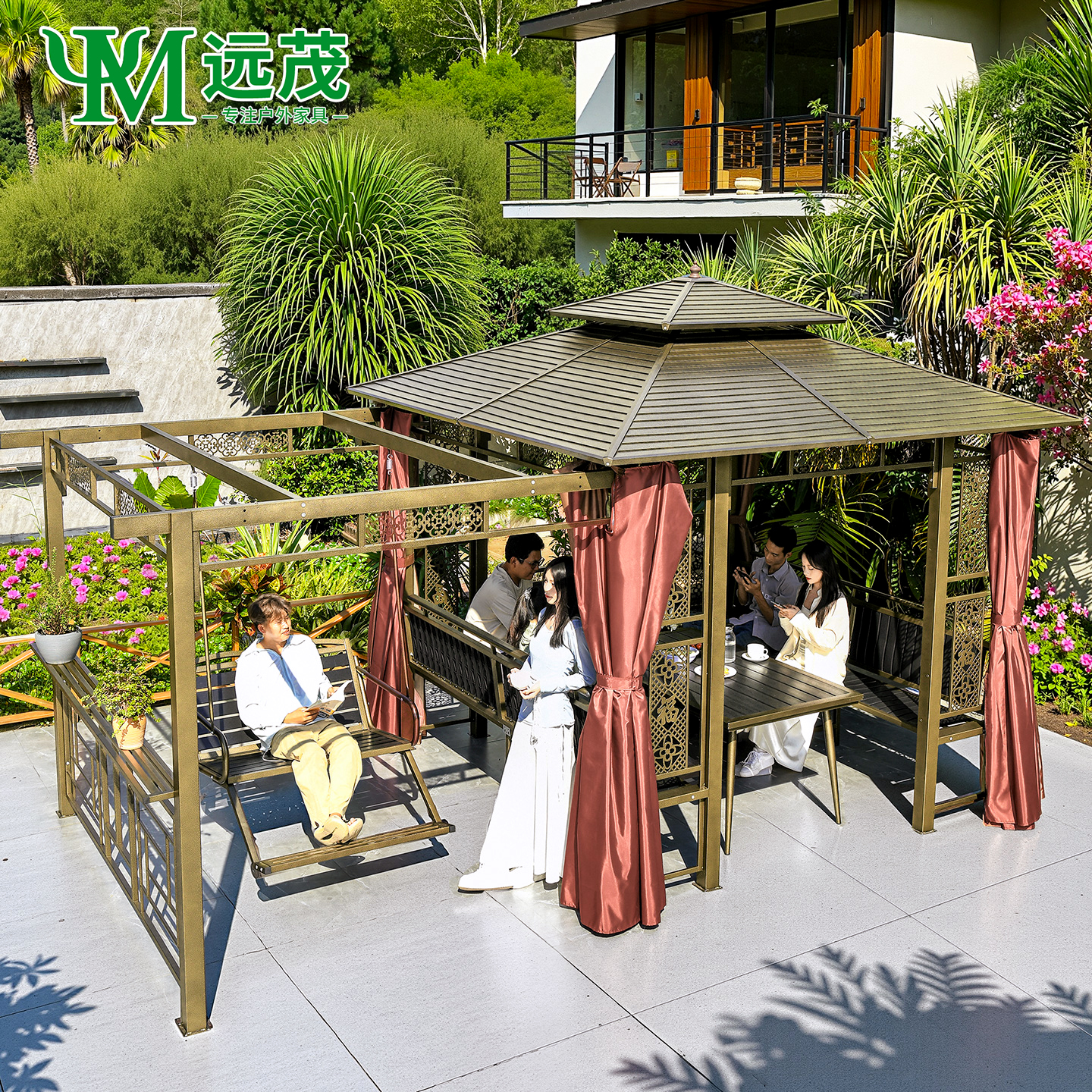 远茂户外凉亭庭院镀锌凉亭