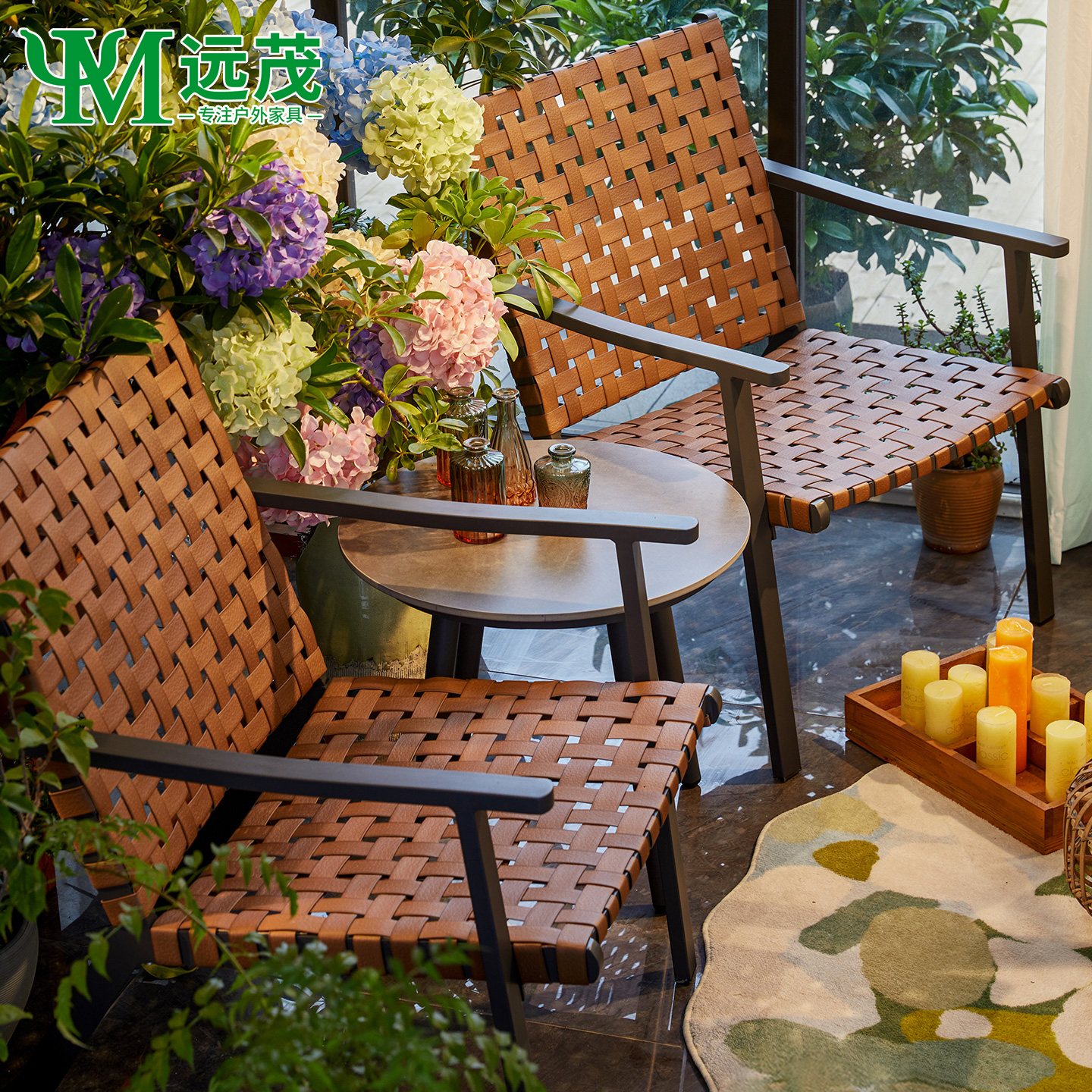 户外藤编桌椅组合阳台休闲藤椅