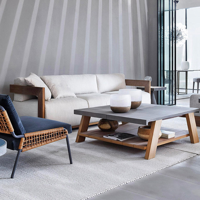 远茂北欧户外防腐木沙发庭院休闲组合庭院露天阳光房沙发防水防晒