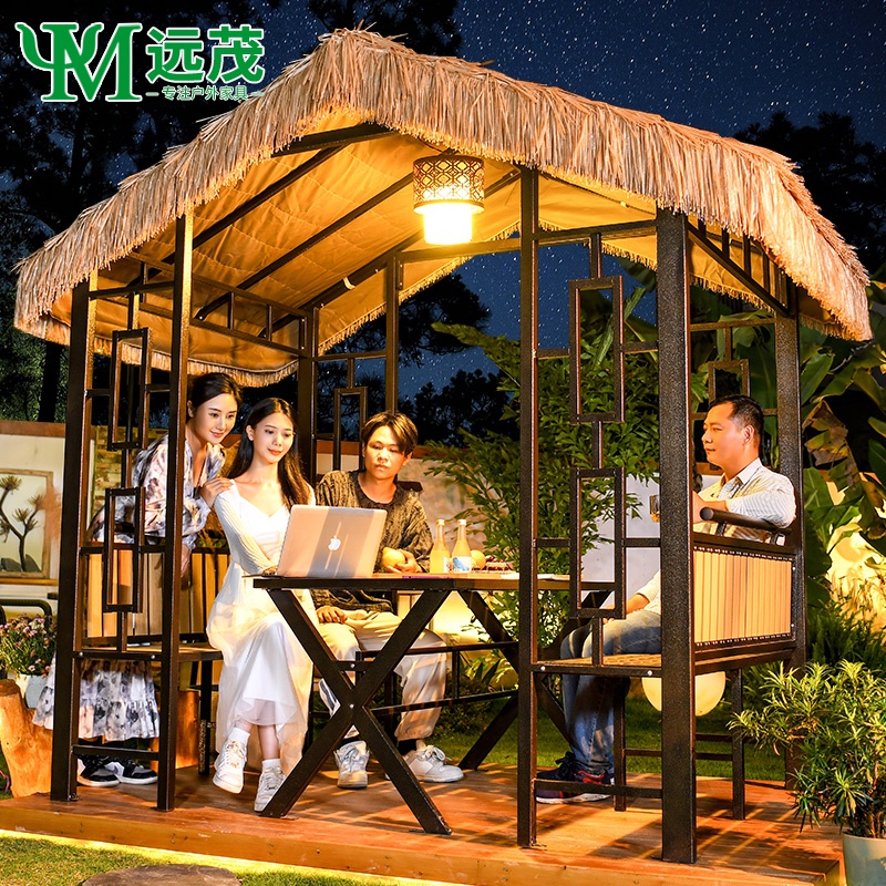 远茂休闲简约户外庭院茅草凉亭