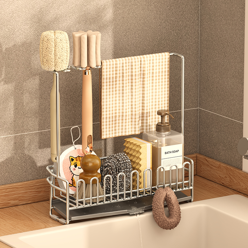 304不锈钢免安装抹布沥水架