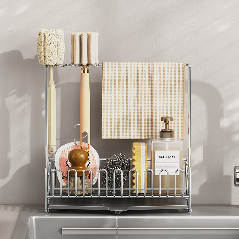 304不锈钢免安装抹布沥水架