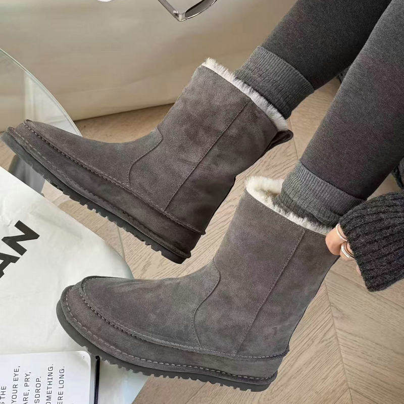 诗歌兰女鞋2025年冬季新款真皮厚底雪地靴女百搭休闲复古保暖棉靴,女鞋,时尚雪地靴,淘宝优惠券,粉丝福利购,淘宝优惠卷