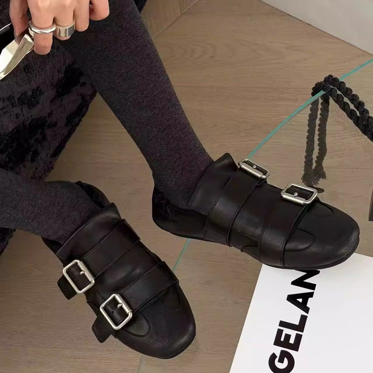 诗歌兰女鞋2026年春新款英伦风皮带扣布洛克鞋女圆头休闲复古单鞋,女鞋,牛津鞋/布洛克鞋/德比鞋,淘宝优惠券,粉丝福利购,淘宝优惠卷