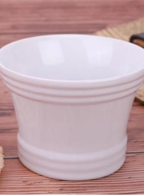 YAQI白色陶瓷男士剃须碗女士焗油碗皂碗胡刷碗理发店用