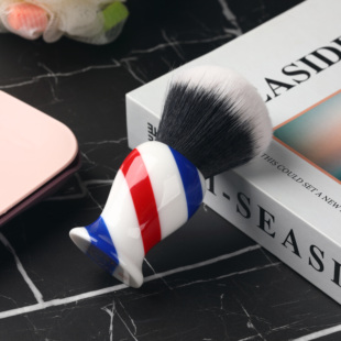 YAQI男士手动老式刮胡剃须刷人造纤维彩条泡沫刷子清洁剃须刷送礼