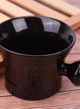 YAQI黑色陶瓷男士剃须碗女士焗油碗皂碗胡刷碗理发店用