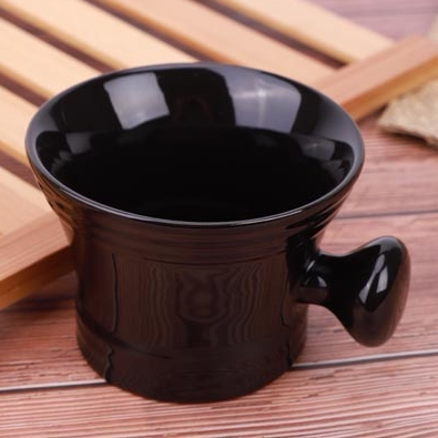 YAQI黑色陶瓷男士剃须碗女士焗油碗皂碗胡刷碗理发店用