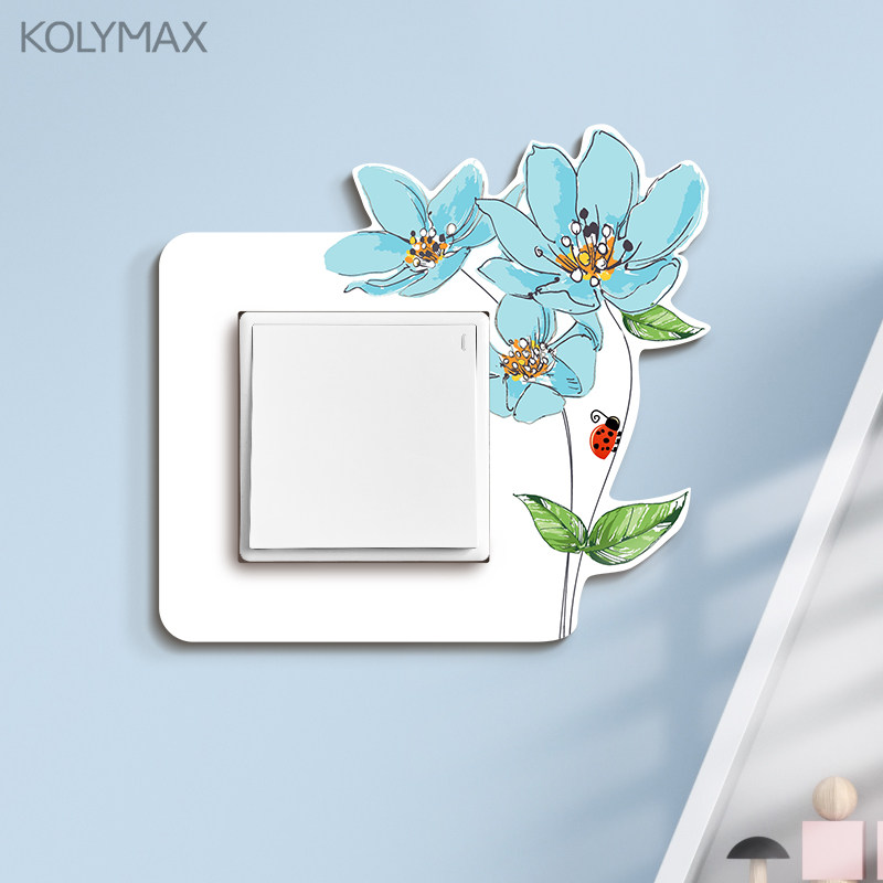现代简约86开关标识贴插座边框装饰套墙贴面板贴开关保护套免粘胶
