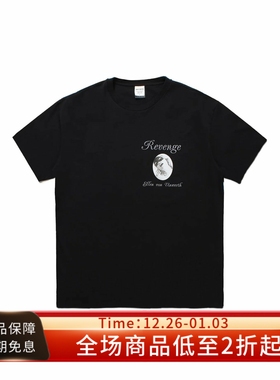 WACKO MARIA 25SS ELLEN VON UNWERTH黑色重磅纯棉印花宽松T恤