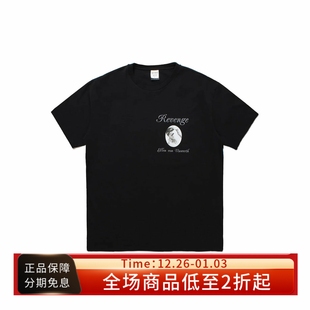 VON WACKO ELLEN 25SS UNWERTH黑色重磅纯棉印花宽松T恤 MARIA