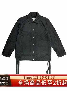 #HPT#SONG FOR THE MUTE 22AW黑色斑马纹宽松多口袋飘带翻领夹克