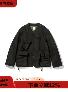 #HPT#SOUTH2 WEST8 22AW复古户外羊毛混纺多口袋宽松绗缝夹克外套