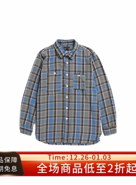 ENGINEERED GARMENTS(EG) Work Shirt复古宽松蓝色格纹长袖衬衫