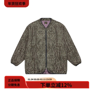 #HPT#NEEDLES 22AW日系复古蛇纹提花宽松中长款立领夹克外套