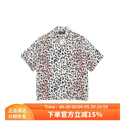 WACKOMARIA豹纹夏威夷短袖衬衫