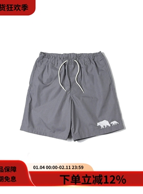#HPT#Mountain Research 23SS灰色牛仔布宽松刺绣运动休闲短裤