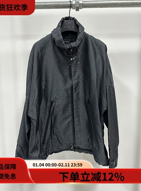 SONG FOR THE MUTE ZIP UP FUNNEL JACKET黑色廓形宽松立领夹克