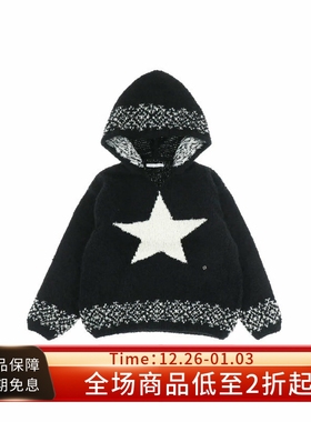 #HPT#Children of the discordance22AW黑色羊毛混纺宽松连帽卫衣