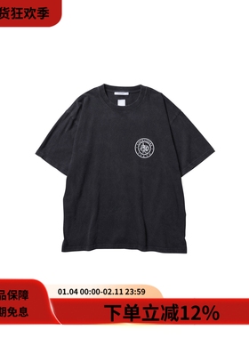 Liberaiders 25SS EMBLEM TEE复古做旧纯棉印花宽松圆领短袖T恤