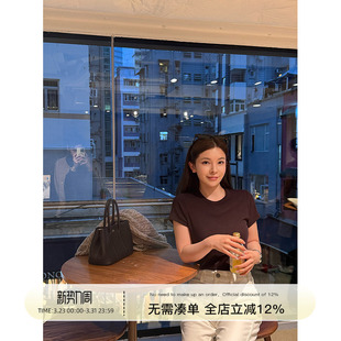 百搭row风短袖 Rouqiu肉球小个子 时尚 新款 内搭T恤上衣女 2026春季