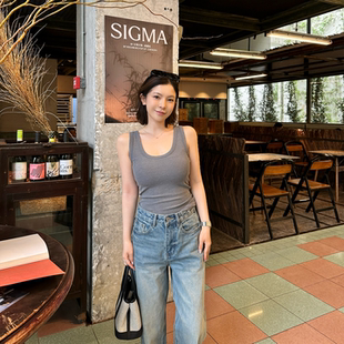 Rouqiu肉球小个子 夏季无袖后背中线遮副乳修身显瘦百搭背心