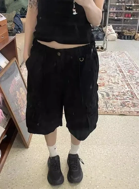 MMBBT美式立体口袋工装热裤女春夏新款女装直筒复古休闲运动短裤