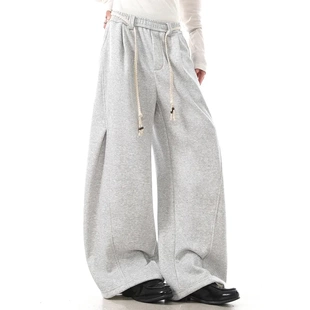 BLANKIN 美式复古绑带设计卫裤宽松直筒加绒加厚冬季 GoodNorth