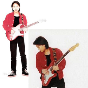 海阔天空Beyond黄家驹同款 夹克外套衣服男复古帅气上衣红色 修身