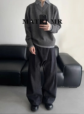 【CSMY】Stay the Night 假两件领仿羊绒polo氛围感老钱毛衣