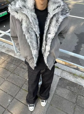 WTHP美式狼王双层翻毛领座山雕外套加厚冬季cleanfit保暖海王日记