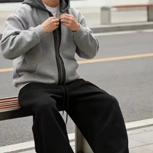 Orense Man 连帽卫衣男款26春秋新款时尚撞色慵懒风假两件拉链