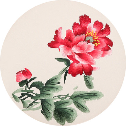 苏绣diy套件初学者手工刺绣自己绣材料包新中式针迹图蚕丝线牡丹