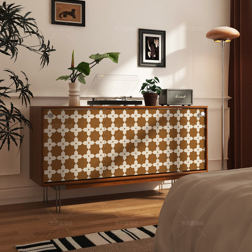 格子装饰柜门贴纸家具改造贴膜
