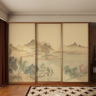 中式衣柜门改造贴纸遮丑翻新国风装饰柜子玻璃门贴膜自粘贴画加厚