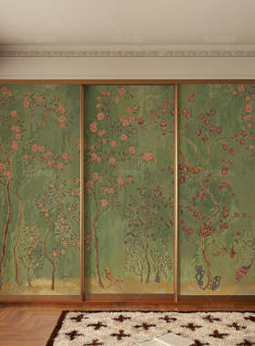 复古绿色装饰柜门贴纸高级感中古布置衣柜玻璃门改造贴画自粘防水